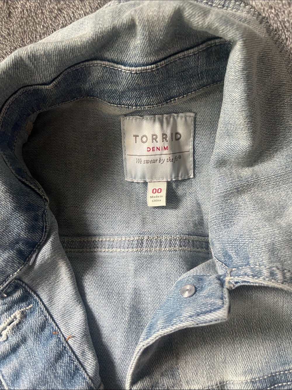 Torrid Faded Light Blue Denim Jacket